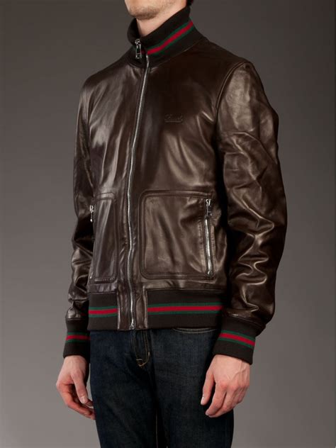 gucci men's leather jacket|gucci jacket men's cheap.